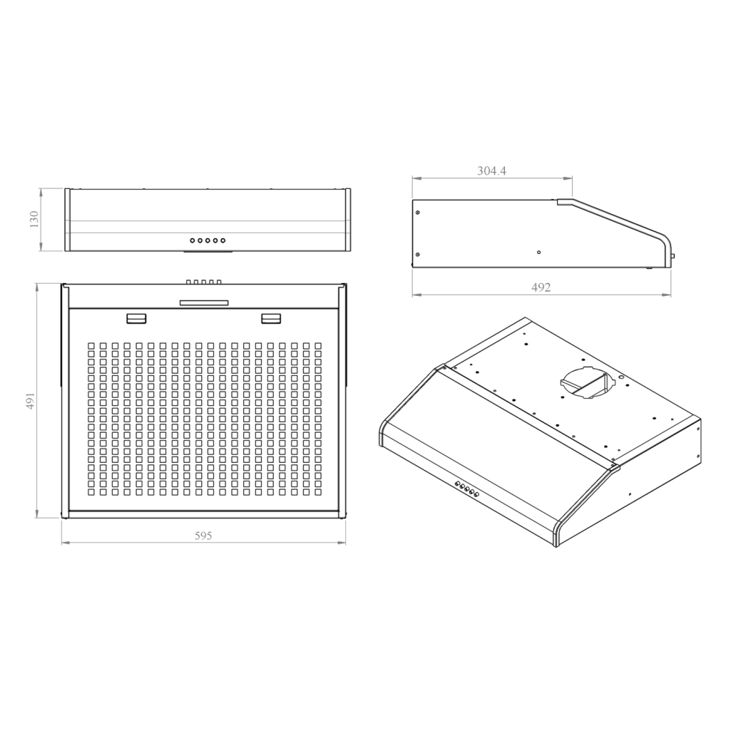 راهنمای نصب هود 2100 زیرکابینتی کن